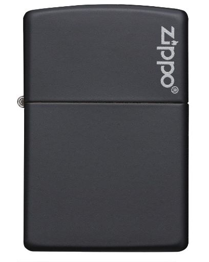 Slika Zippo 218ZL Matte Black Zippo Logo upaljač