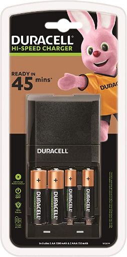 Slika Duracell CEF27 punjač baterija sa 2 AA 1300mAh i 2 AAA 750mAh punjive baterije
