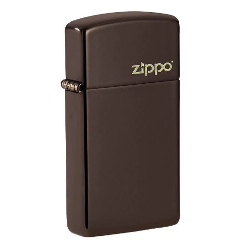 Slika Zippo 49266ZL Slim Brown Zippo Logo upaljač
