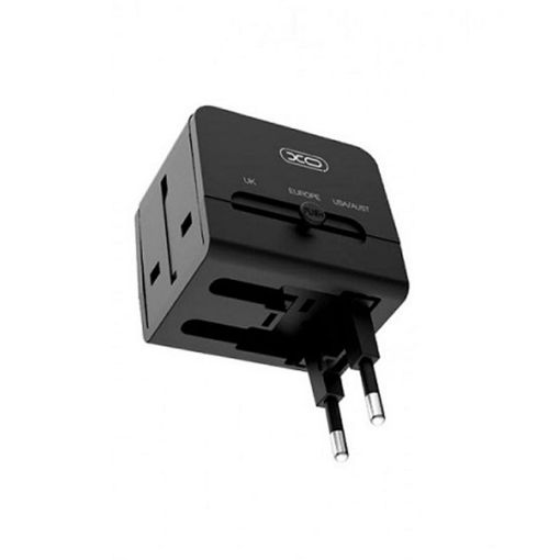 Slika XO WL01 EU,UK,USA 6A AC univerzalni traveler punjač crni