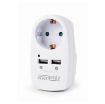 Slika Gembird EG-ACU2-02 2-portni USB punjac sa prolaznom AC utičnicom, 2,1 A, bela