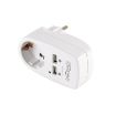 Slika Gembird EG-ACU2-02 2-portni USB punjac sa prolaznom AC utičnicom, 2,1 A, bela