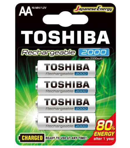 Slika Toshiba AA 1/4 1.2V 2000mAh Ni-MH Charged Ready To Use punjiva baterija