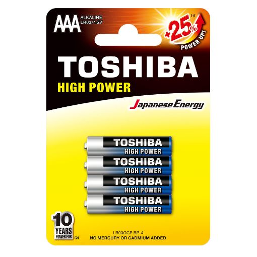 Slika Toshiba HIGH POWER LR03 1/4 1.5V alkalna baterija