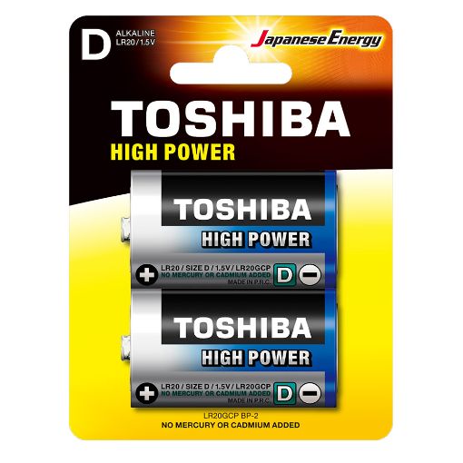 Slika Toshiba HIGH POWER LR20 1/2 1.5V alkalna baterija