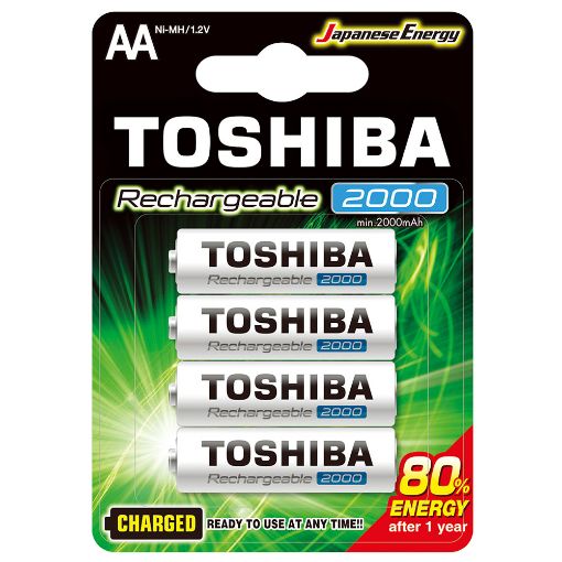 Slika Toshiba AA 1/4 1.2V 2000mAh Ni-MH Charged Ready To Use punjiva baterija