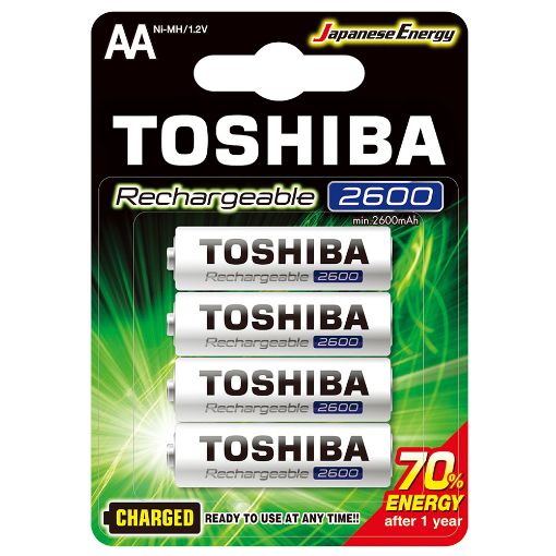 Slika Toshiba AA 1/4 1.2V 2600mAh Ni-MH Charged Ready To Use punjiva baterija