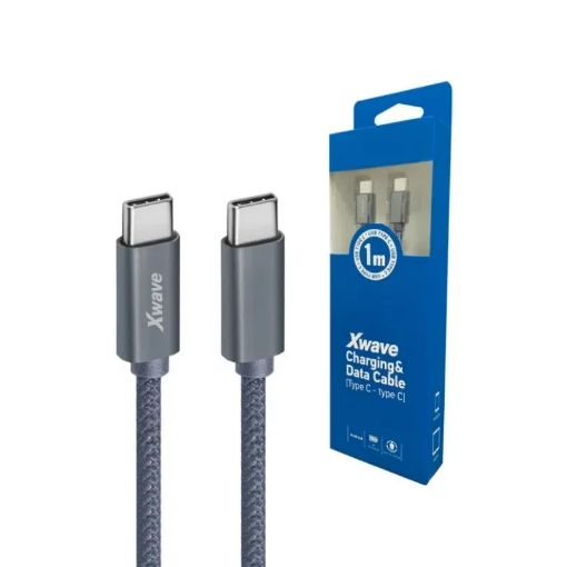 Slika Xwave TIP-C - M/M 5Gbp/s 1m 3A upleteni tamno sivi