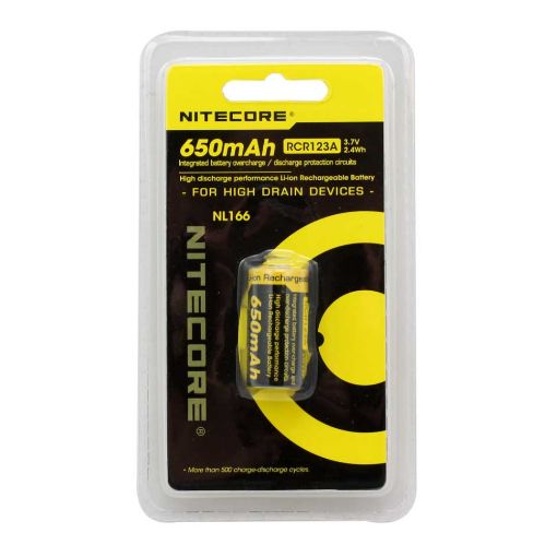 Slika Nitecore RCR123 3.7V 650mAh (4A) Li-ion punjiva baterija sa zaštitnom elektronikom