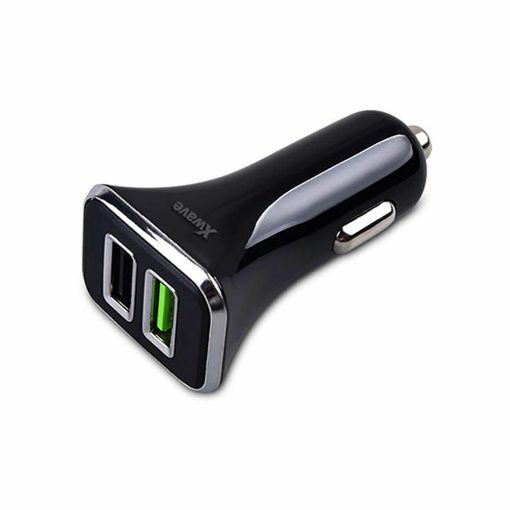 Slika Xwave C22-2 USB brzi auto punjač/Dual 2xUSB/3,1A/2A utičnica/5 do 12V/Crna