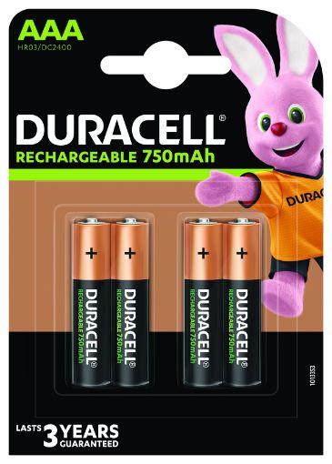 Slika Duracell AAA 1/4 1.2V 750mAh Ni-MH Stay Charged punjiva baterija